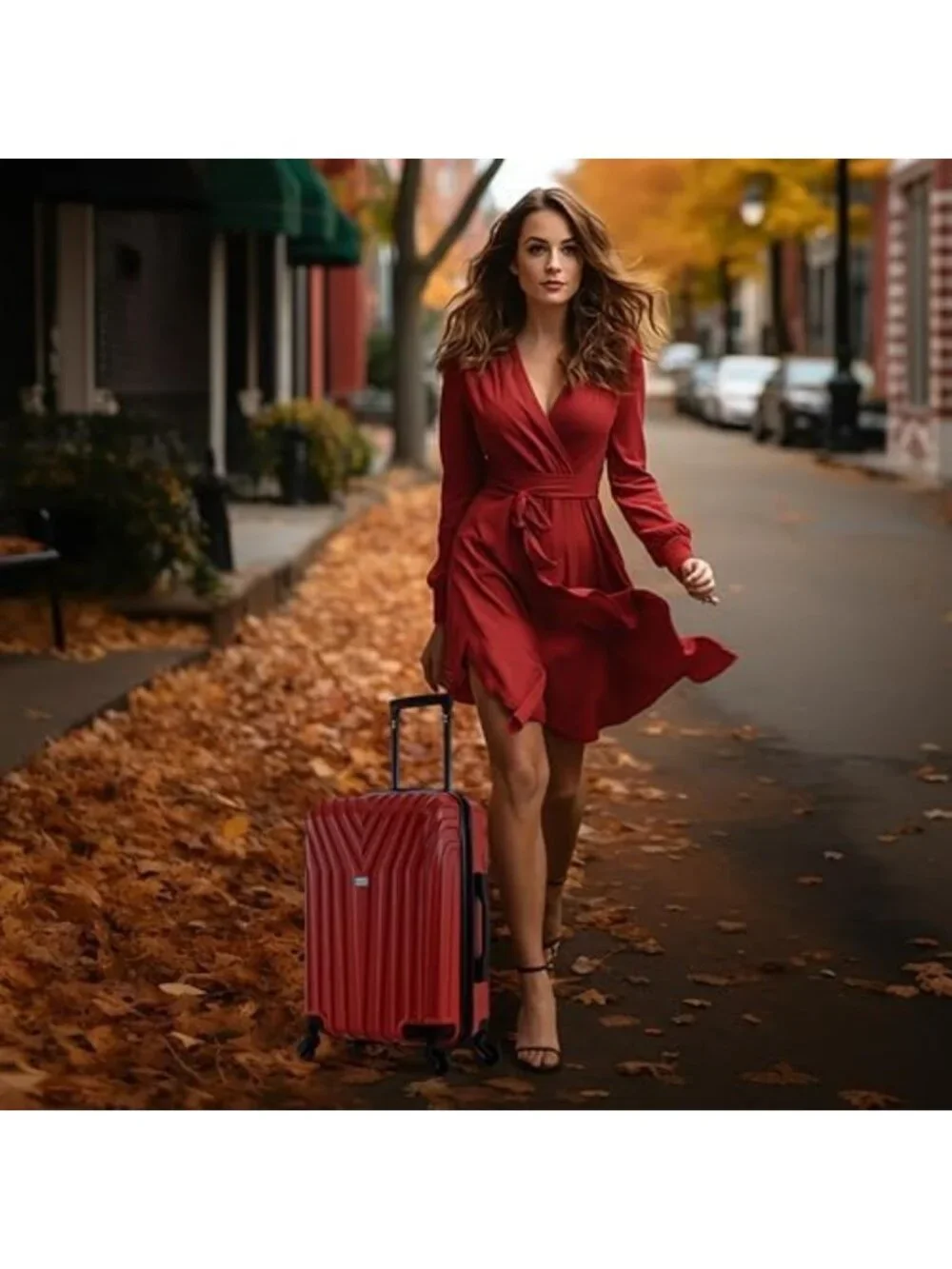 Lightweight 20-Inch Hardside Spinner Luggage - Durable, Stylish Red Carry-On